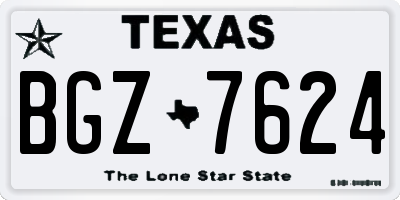 TX license plate BGZ7624
