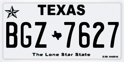 TX license plate BGZ7627