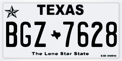TX license plate BGZ7628