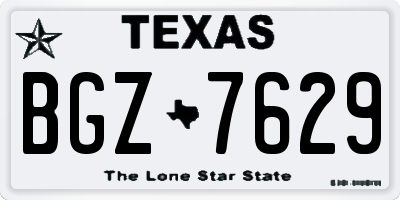 TX license plate BGZ7629