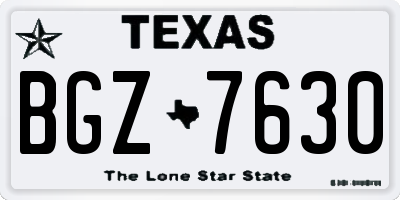 TX license plate BGZ7630