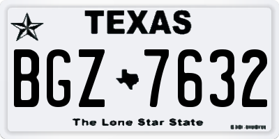 TX license plate BGZ7632
