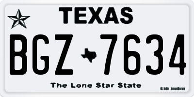TX license plate BGZ7634