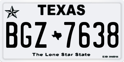 TX license plate BGZ7638