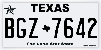 TX license plate BGZ7642
