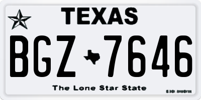 TX license plate BGZ7646