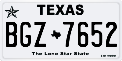TX license plate BGZ7652