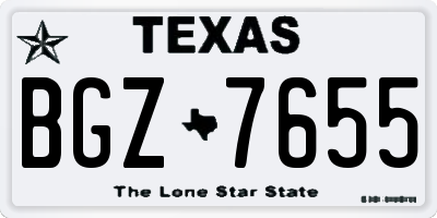 TX license plate BGZ7655