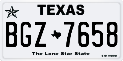 TX license plate BGZ7658