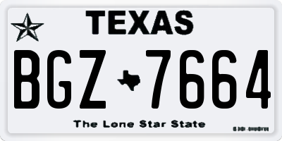 TX license plate BGZ7664