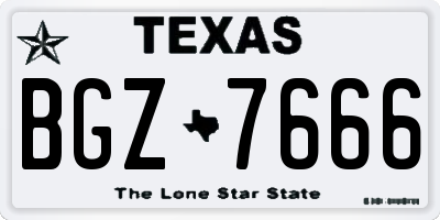 TX license plate BGZ7666