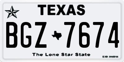 TX license plate BGZ7674