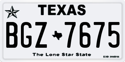 TX license plate BGZ7675