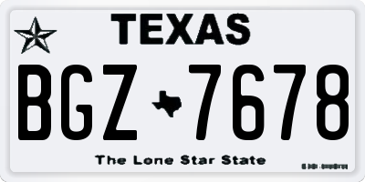 TX license plate BGZ7678