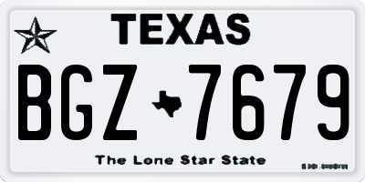 TX license plate BGZ7679