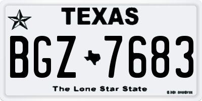 TX license plate BGZ7683