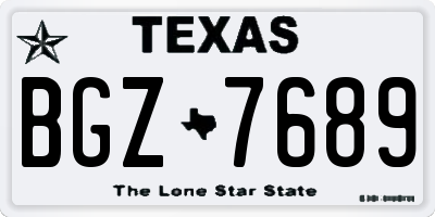 TX license plate BGZ7689