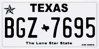 TX license plate BGZ7695
