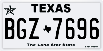 TX license plate BGZ7696