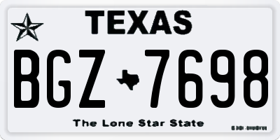 TX license plate BGZ7698