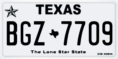 TX license plate BGZ7709