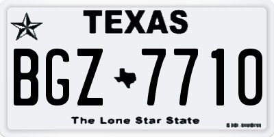 TX license plate BGZ7710