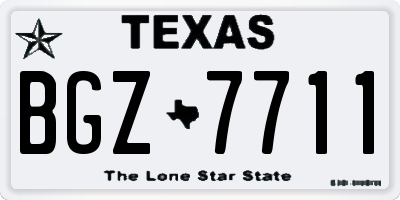 TX license plate BGZ7711