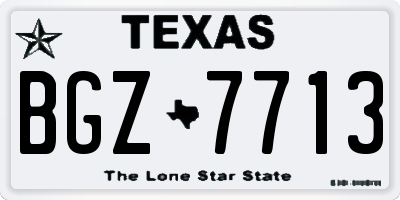 TX license plate BGZ7713