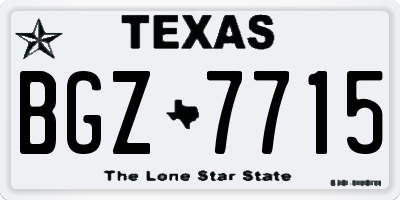 TX license plate BGZ7715