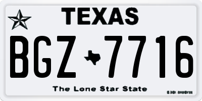 TX license plate BGZ7716