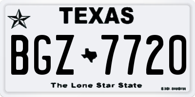 TX license plate BGZ7720