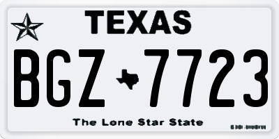 TX license plate BGZ7723