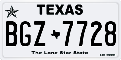 TX license plate BGZ7728