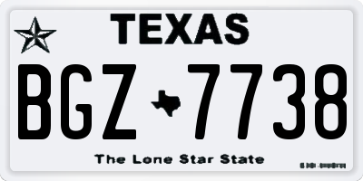 TX license plate BGZ7738