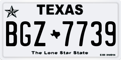 TX license plate BGZ7739