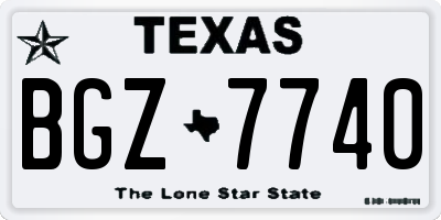 TX license plate BGZ7740
