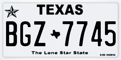 TX license plate BGZ7745