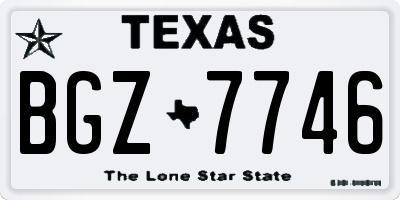 TX license plate BGZ7746