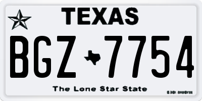 TX license plate BGZ7754