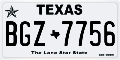 TX license plate BGZ7756