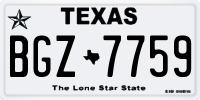 TX license plate BGZ7759