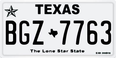 TX license plate BGZ7763