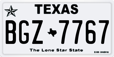 TX license plate BGZ7767