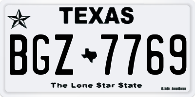 TX license plate BGZ7769