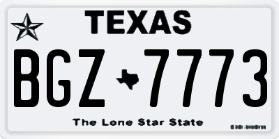 TX license plate BGZ7773