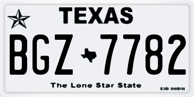TX license plate BGZ7782