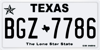 TX license plate BGZ7786