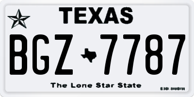 TX license plate BGZ7787