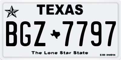 TX license plate BGZ7797