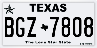 TX license plate BGZ7808